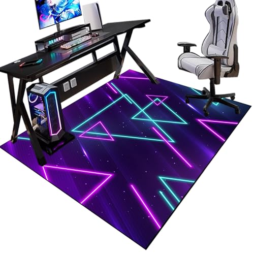 Tappeto per Sedia Gaming, Tappeto per Sedia a Rotelle, Tappetino per Sedia da Ufficio per Pavimenti Duri, Pavimento Antiscivolo Protettivo, per Sala Giochi Camera da Letto Soggiorno 110 x 160 cm