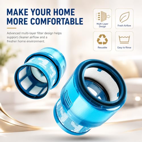 Image of Dyson Gen5 Detect Filter, 2-Pack Premium True HEPA Replacement Filters for Dyson Gen5detect, Gen5 Detect vacuum, Gen5detect Absolute, Gen5outsize Absolute, Gen5 Detect, Gen5outsize, Part no. 972352-01