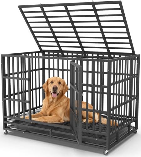 IronovaPets 48 Inch Carbon Steel Crate