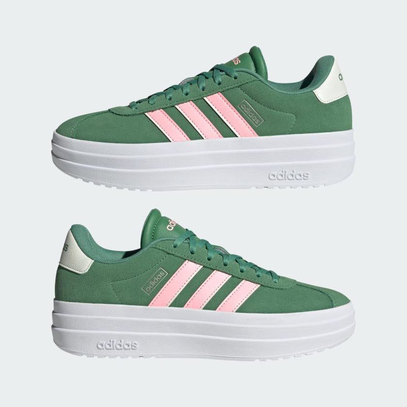 Image of adidas Womens Vl Court Bold Sneakers Shoes Casual - Pink