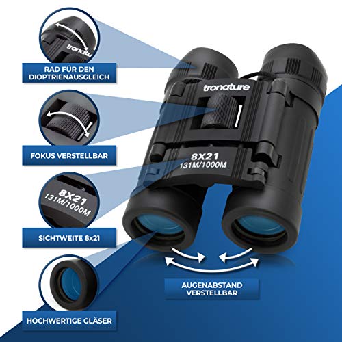 Tronatur® Mini binocolo compatto leggero e piccolo...