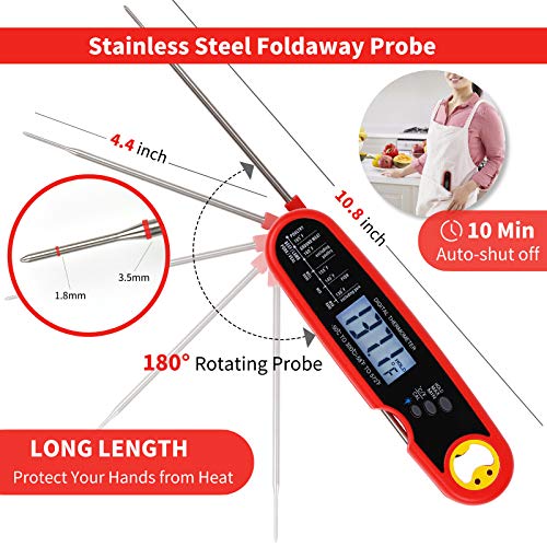 image for Jagrom IPX7 Waterproof Food Meat Thermometer for Cooking, Digital Inst