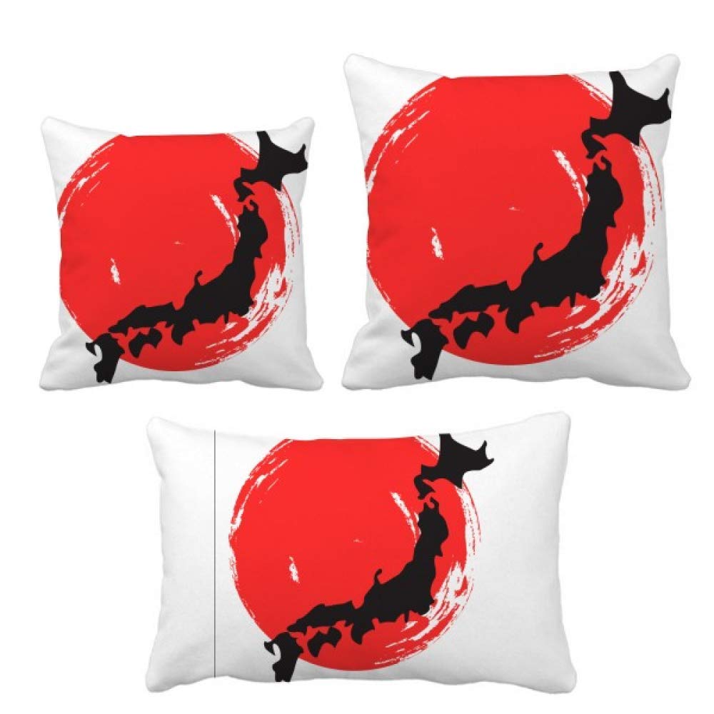 Housse de coussin carte abstraite japonaise noir 40x40 cm coton