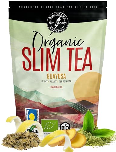 Slim Tea - VITSTORM® - Tisana Drenante e Dimagrante BIO & Brucia Grassi – Guayusa, Té Verde,...