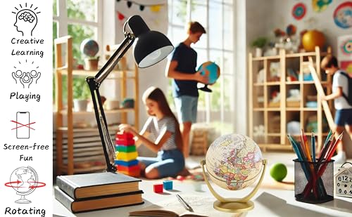 EXERZ Mini Antiker Globus - in Englischer Sprache (Durchmesser 10 CM) (10cm Antiker)