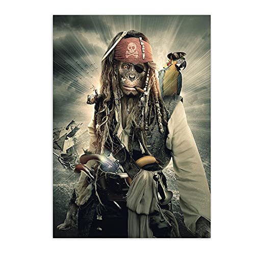 Amazon.co.jp: 写真ホームインテリア 猿の海賊キャプテン