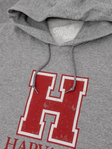 Tee Luv Men's Faded Harvard University Logo Hoodie2