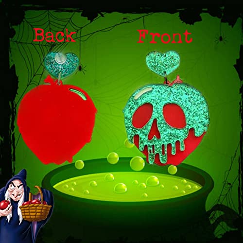 Poison Apple Snow White Witches Earrings for Women. Cute Halloween Cosplay Earrings for Women, Teens, College Students and Adults.3