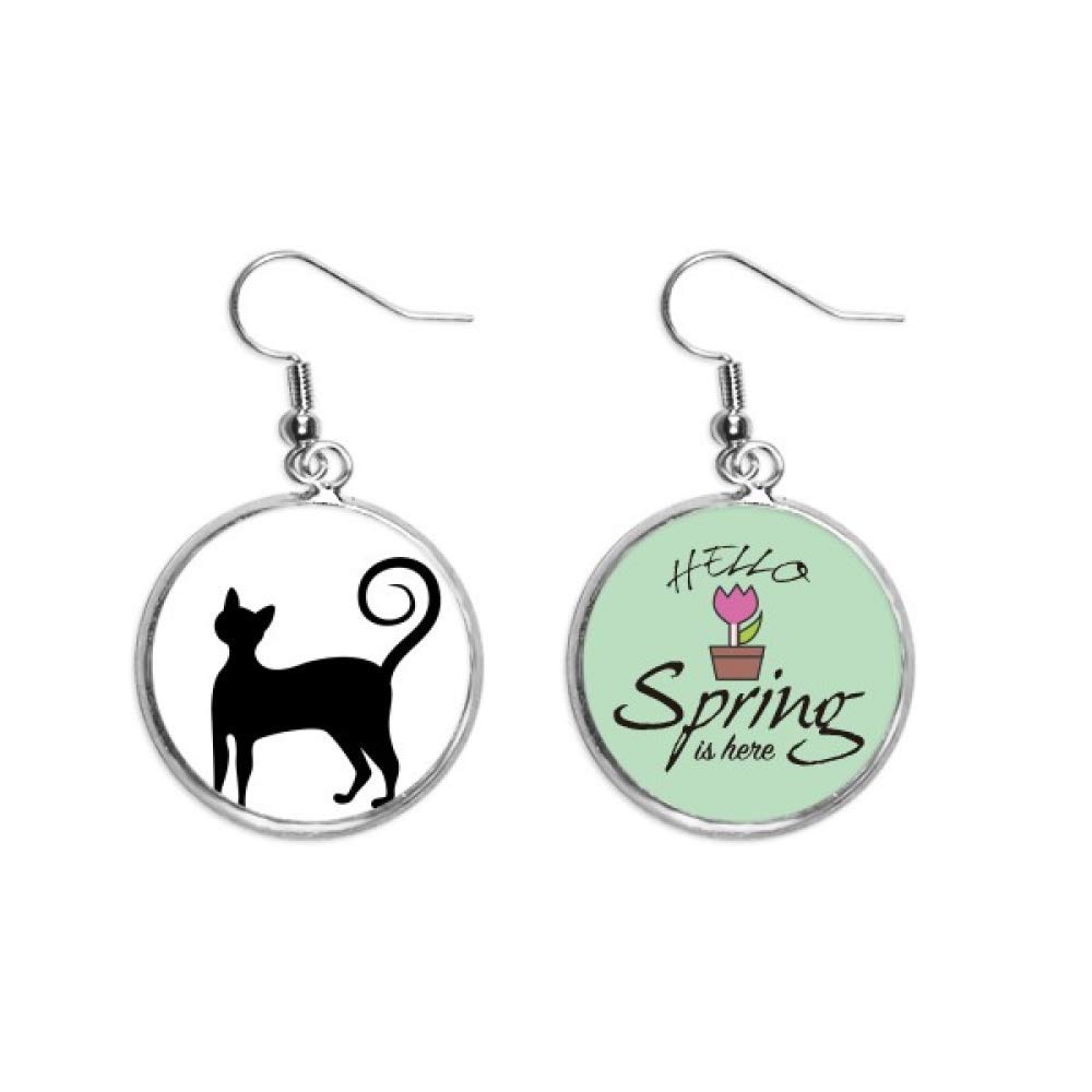 Pendientes de gato negro en plata con silueta elegante y sofisticada 5