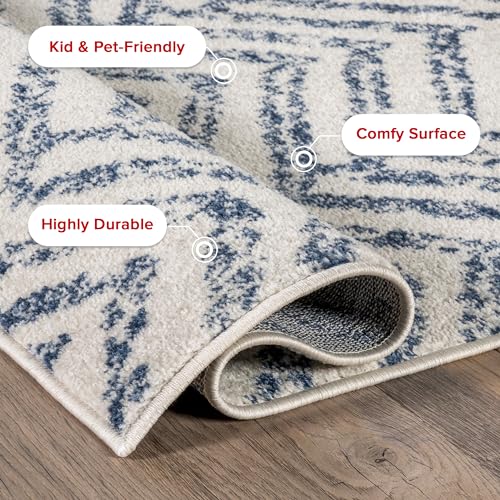Tapete Decorativo NuLOOM 2 x 3 ft Chevron Azul miniatura 3