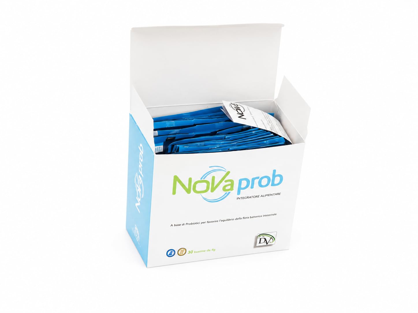 Novaprob Integratore Alimentare Probiotici Fermenti Lattici, 30 Bustine da 4 g, Flora Intestinale, Made in Italy