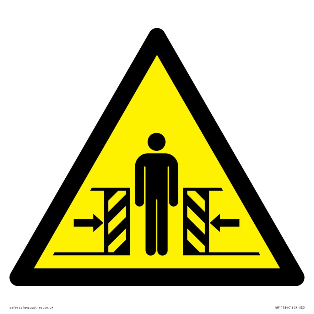W019 Warning: Crushing Sign - 200x200mm - S20