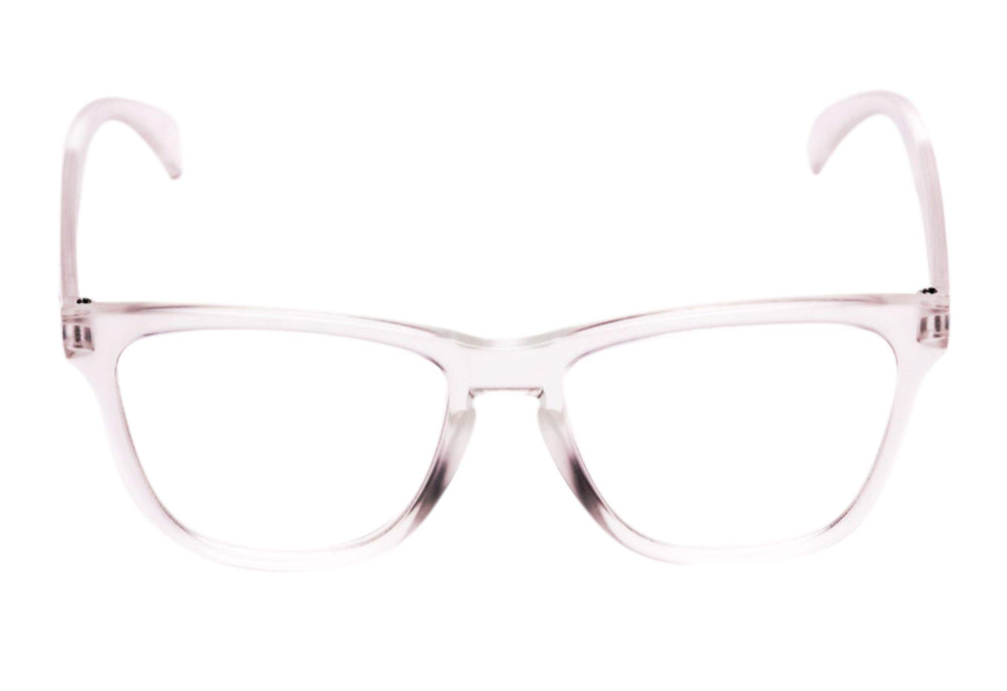 Fads & Fashions Unisex Transparent Geek Nerd Retro Large Framed Oversized Reading Glasses Mens Womens Model 9130 (, 1.0)