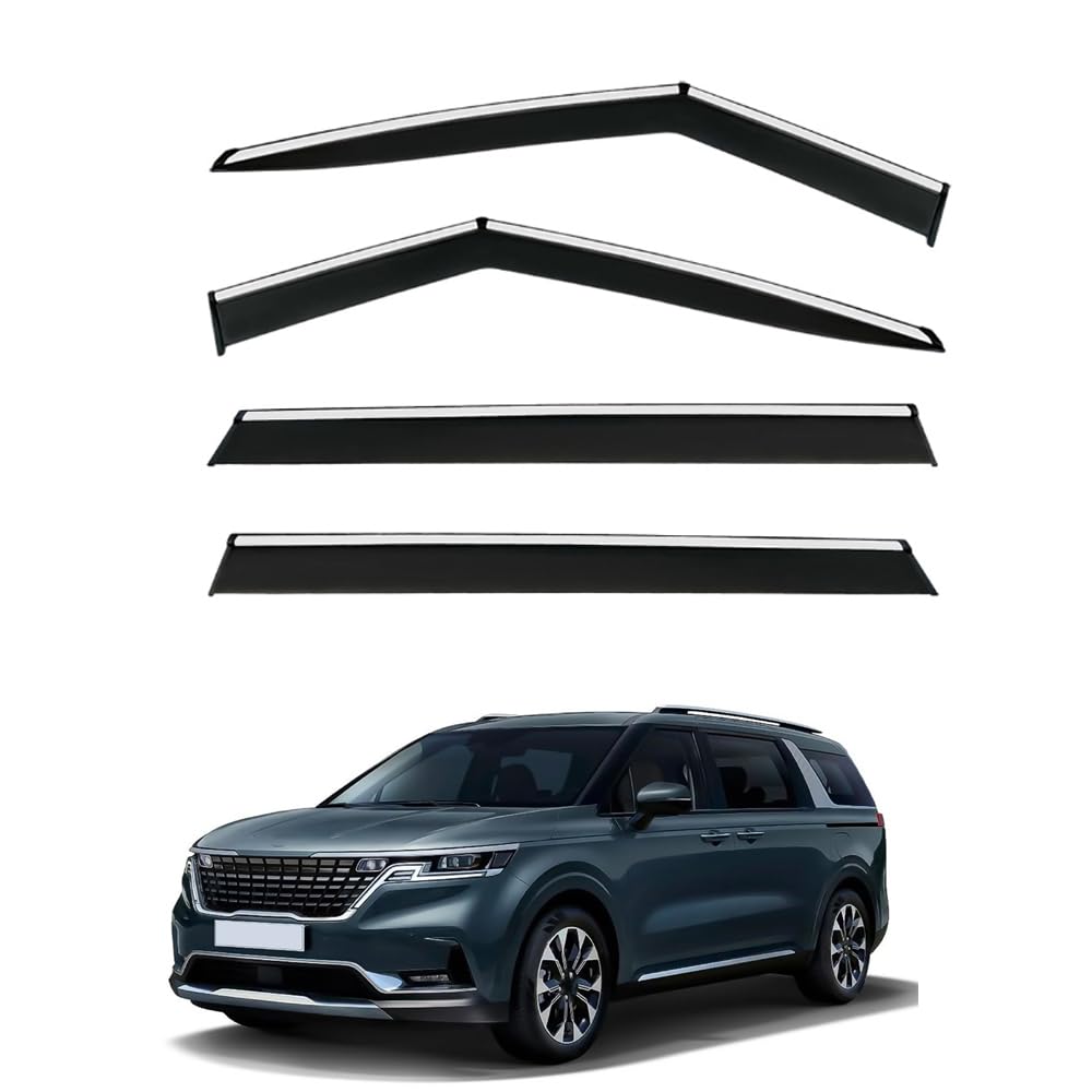 QOEMRHELT 4pc Set In-Channel Wind Deflectors, for KIA Carnival KA4 2021-2026 Window Visors Rain Guards Vent Visors Rain & Sun Protection,Car Accessories