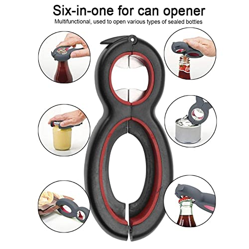 2Pcs Jar Openers, 6 In 1 Can Opener Simple Multifunctional Beer Bottle Opener Kitchen Handheld Gadgets, Beer Opening Tool, Easy To Use For Children, Elderly, Weak Hands And Seniors With Arthritis #TOP1