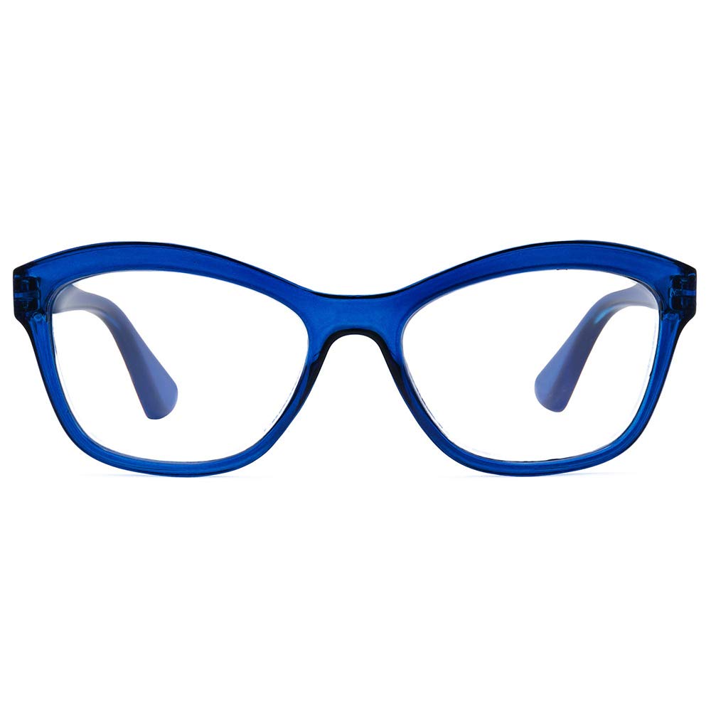 VITENZI Progressive Trifocal Reading Glasses Blue Light Blocking with Clear Lens Classic Readers Anti Fog Scratch Catania in Blue 2.50