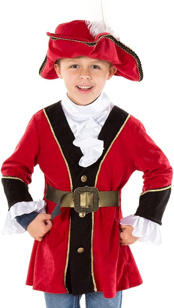 PRETEND TO BEE Pirate Captain Fancy Dress Costume for Kids, Multicoloured, 7-9 Years