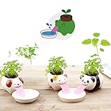 3 Pack Cute Animal Self Watering Planter Pots, Cute Tongue Animal Planters Ceramic Plant Pot for...