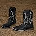 Kitulandy Cowboy Boots For Men Western Fashionable Retro Stylish Embroidered Square Toe Boots Chunky Heel