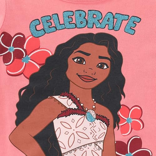 Image of Disney Princess Moana Frozen Birthday Girls T-Shirt for Toddler Big Kids