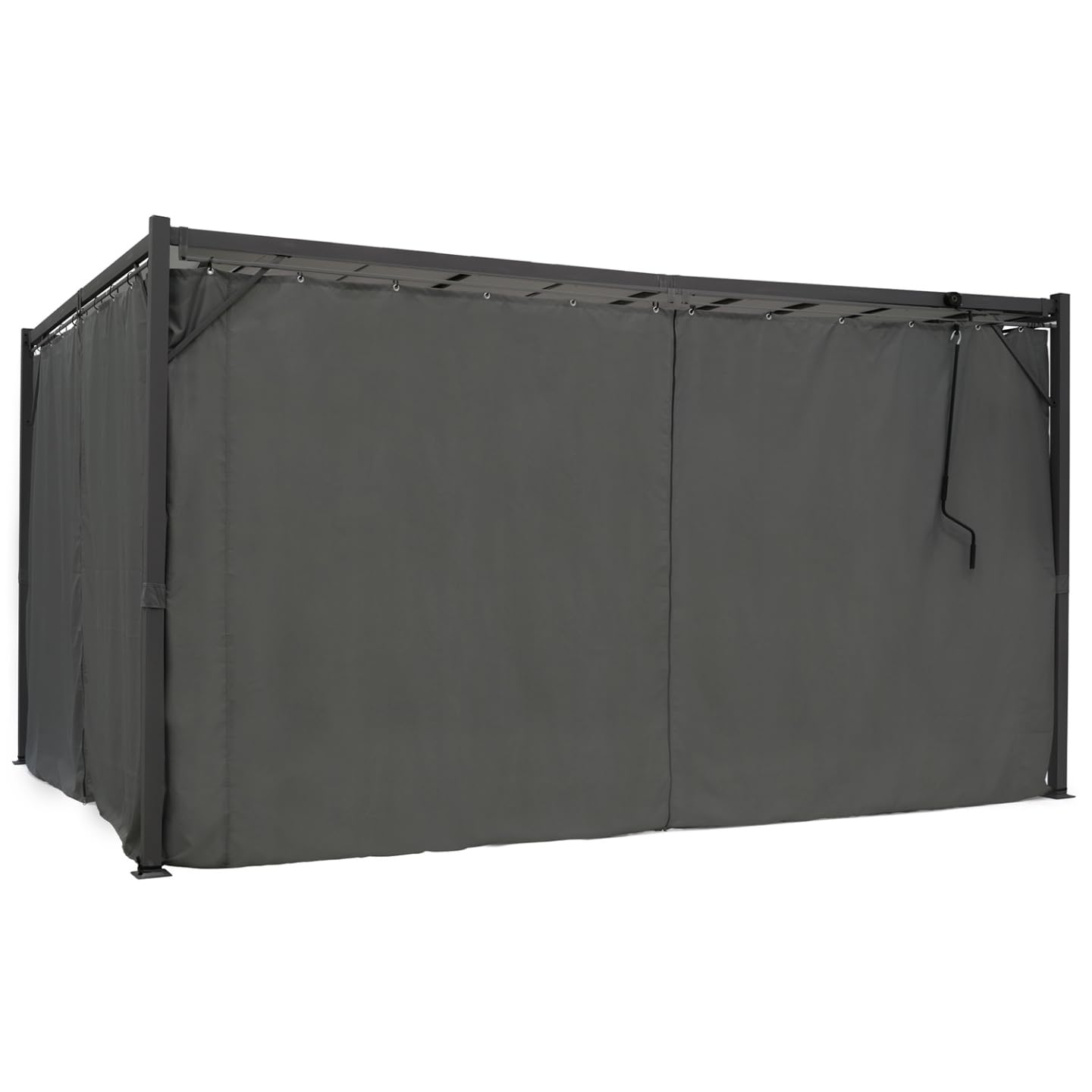 IDMarket - Pergola édition suprem Lames orientables 3x4 M et 4 Rideaux