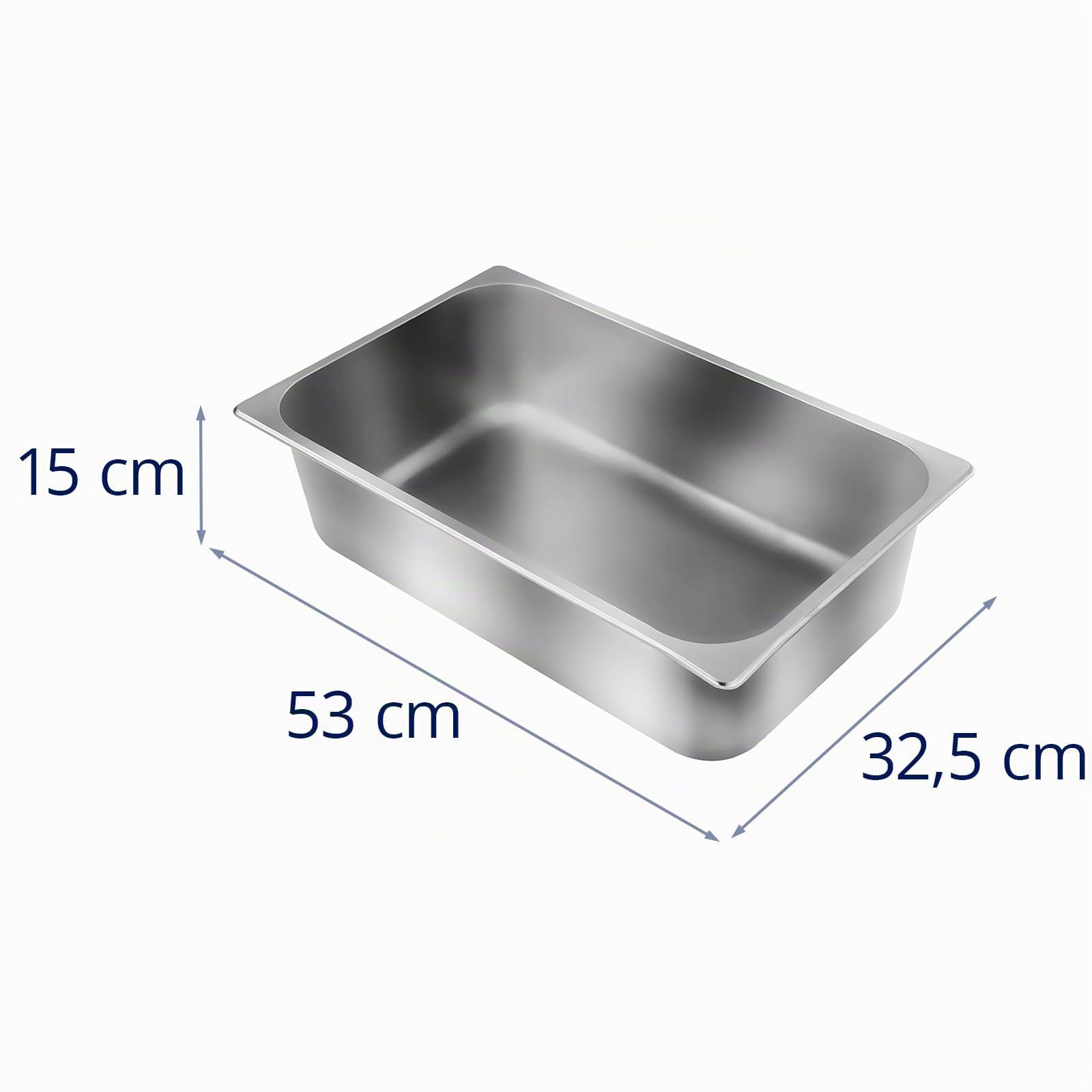 Royal Catering Wärmebrücke Speisenwärmer mit Behälter GN 1/1 RCWB-500 (500 W Halogenlampe, Max. Temperatur 80 °C, Behälterkapazität 20 l, Edelstahl)