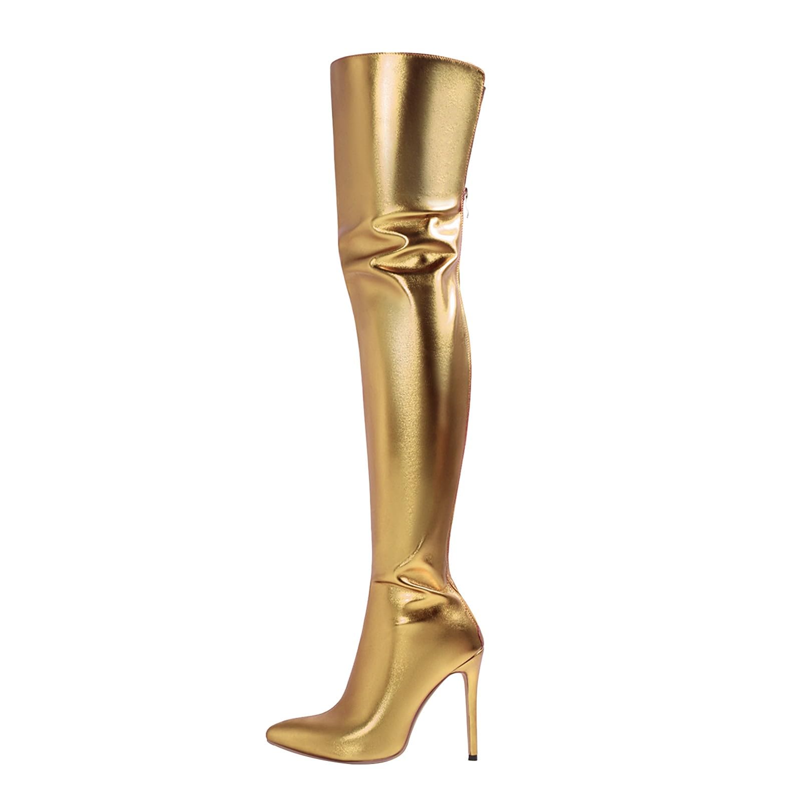 Botas de mujer con puntera ancha, botas altas hasta la rodilla para mujer, cómodas, ligeras, botas altas con tacón a prueba de viento, botas de montar para mujer antideslizantes para otoño e