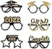SWYOUN 12PCS Class Of 2025 Graduation Grad Party Eyeglasses Photo Props Supplies(Black,Gold)