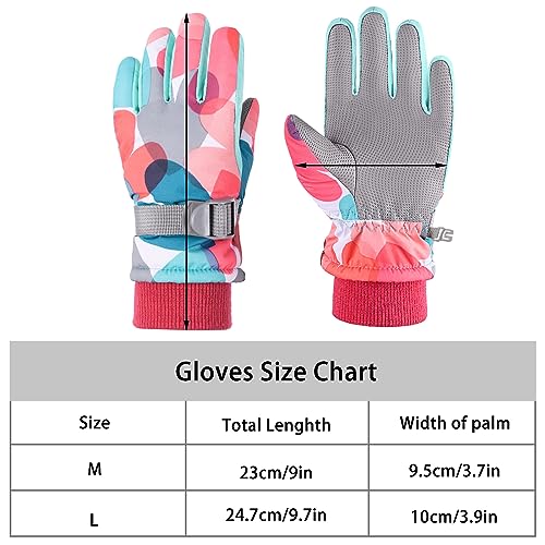Gukasxi Skihandschuhe Kinder wasserdichte und Winddichte Schneehandschuhe Winter Fleece Fahrradhandschuhe für Junge/Mädchen Winterhandschuhe für Wintersport Skifahren Snowboard Wandern Radfahren