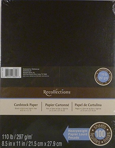 Recollections Black Heavyweight Cardstock Paper, 8.5