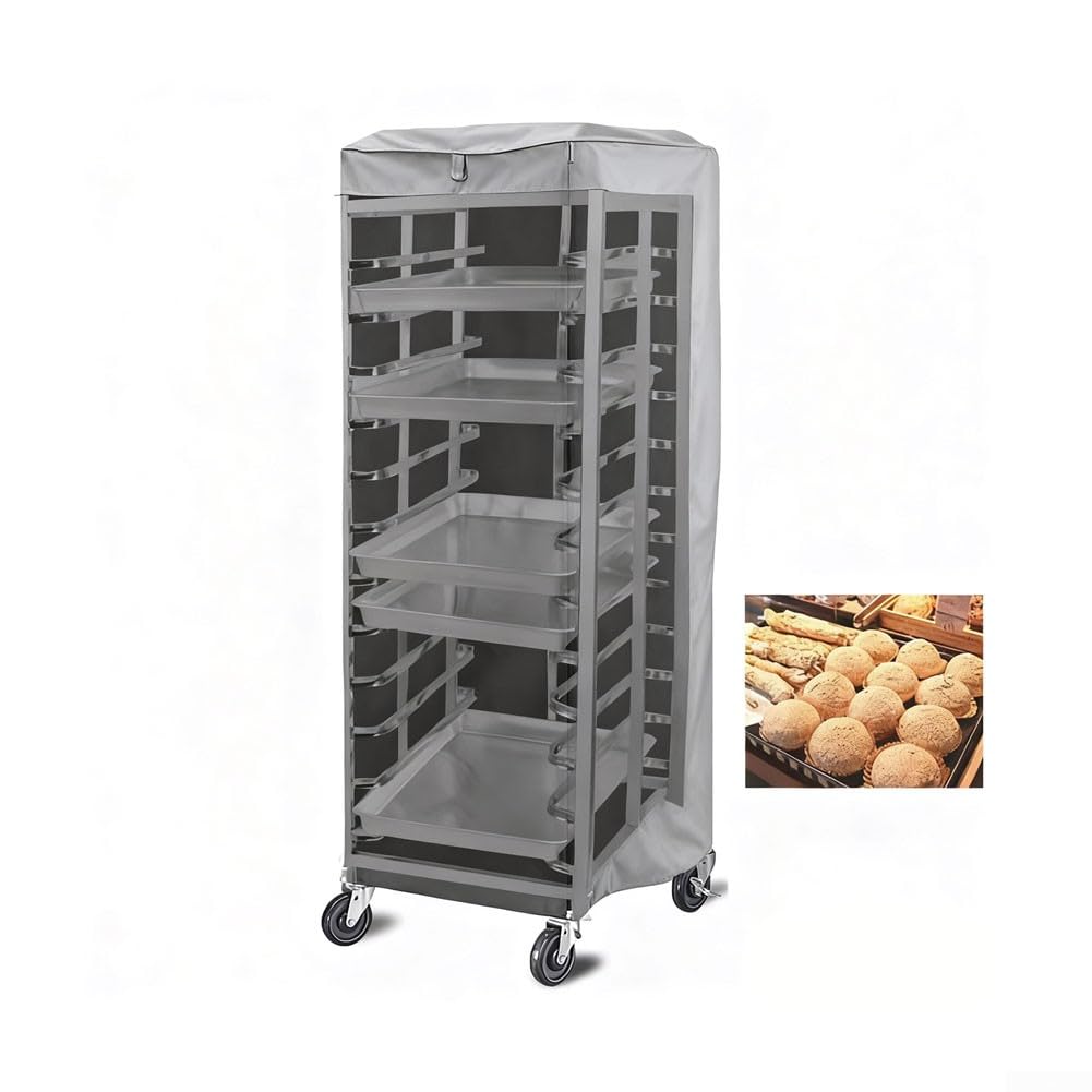 Copertura per panetteria, impermeabile, resistente alla polvere, tessuto Oxford 420D, 58,4 x 71,1 x 162,6 cm, ottimizzata per rack standard (metri bianchi)