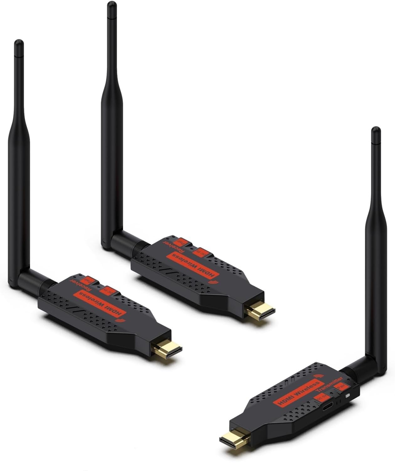 Atdaraz 100M Wireless HDMI Extender with 1 Transmitter and 2 Receiver, 1080P 4K HD Wireless HDMI Extender Adapter for Streaming Video/PC to TV/Projector/Monitor (100M Extender with 1 Tx and 2 Rx)-image-7