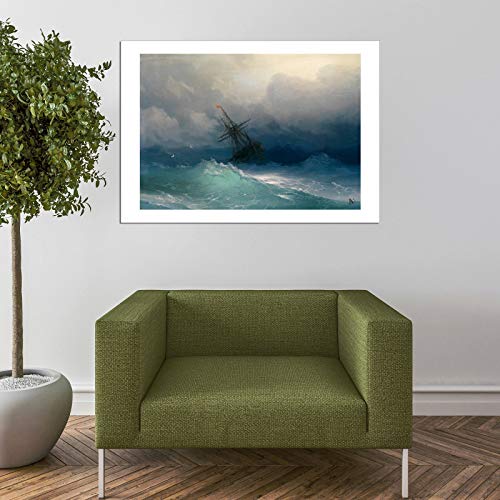 Affiche encadrée d'art Ship on Stormy Seas Ivan Aivazovsky tableau mat - 7