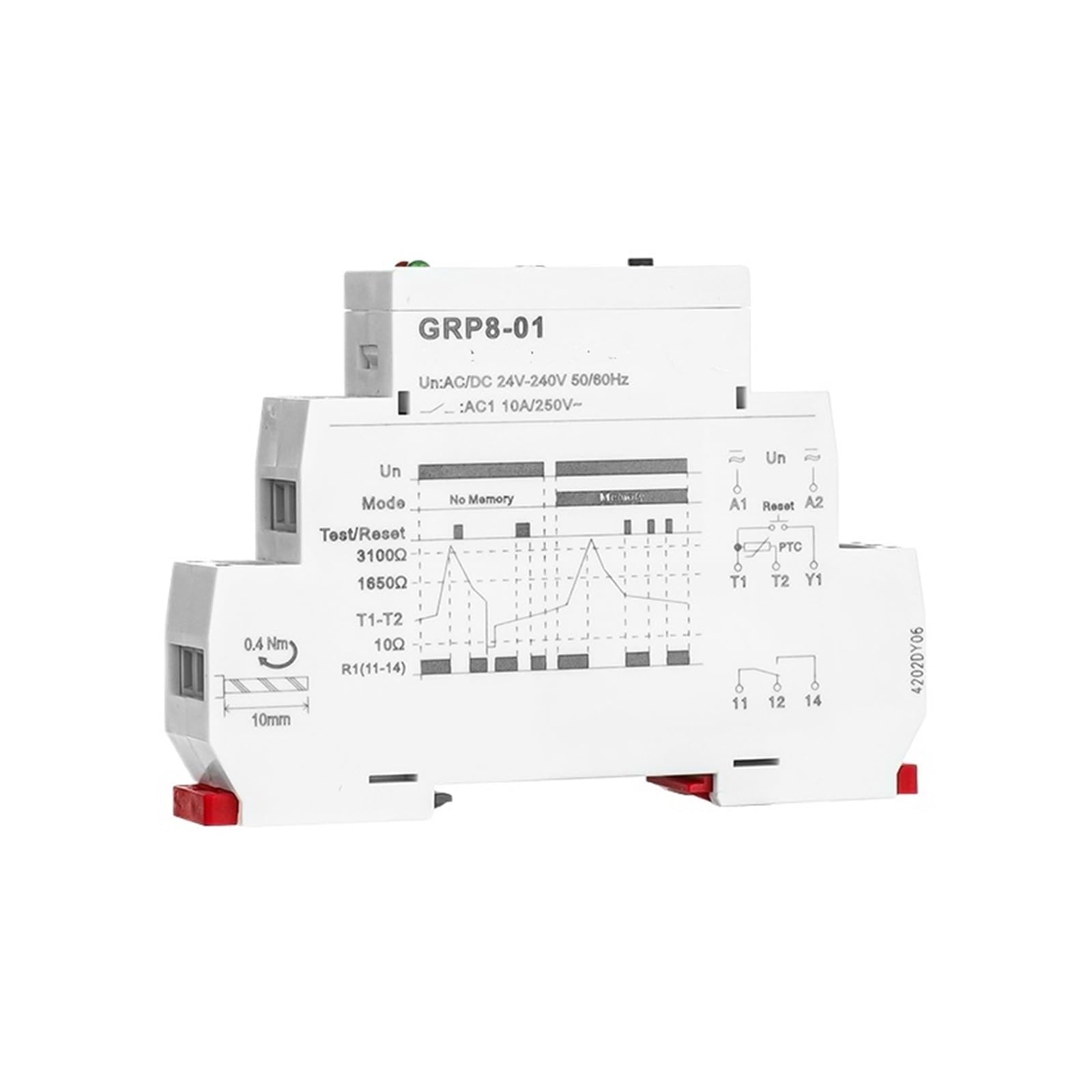 relè Relè di Protezione Motore GRP8 10A AC/DC24-240V Termostato for la Temperatura dell'avvolgimento del Motore Relè Termico(GRP8-02(2NO2NC))