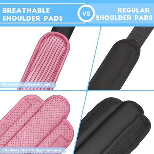 Image of ZINZ 2-Pack Universal Shoulder Pad with Ultra thick Cushion for Bag Luggage Bag Crossbody, Plus Long & Anti-Slip & Breathable,Pink-2Pack