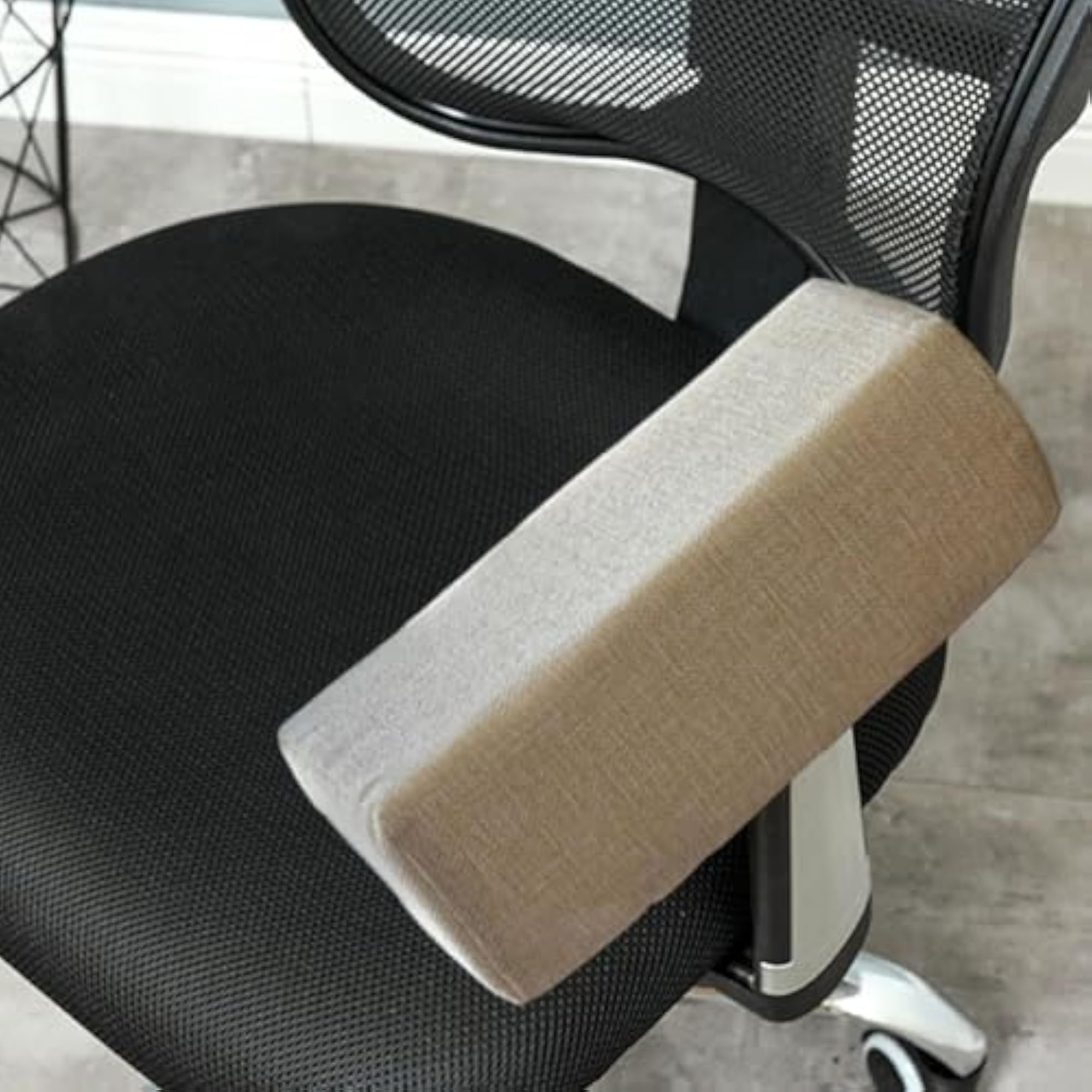 Chair Armrest Cushion Ergonomic Comfortable Premium Sponge Pad Beige