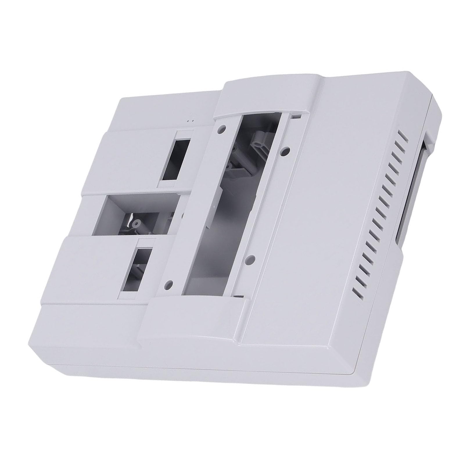Przezroczyste etui Vomeko pasujące do amerykańskiej wersji SNES konsoli do gier Retro obudowa wymienna z klawiszami resetowania zasilania (Szary)