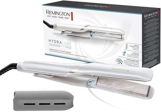 Remington – Plancha de pelo Remington Hydraluxe Pro con tecnología de pulverización y depósito de agua integrado con capacidad para alisar hasta 43m de cabello.
