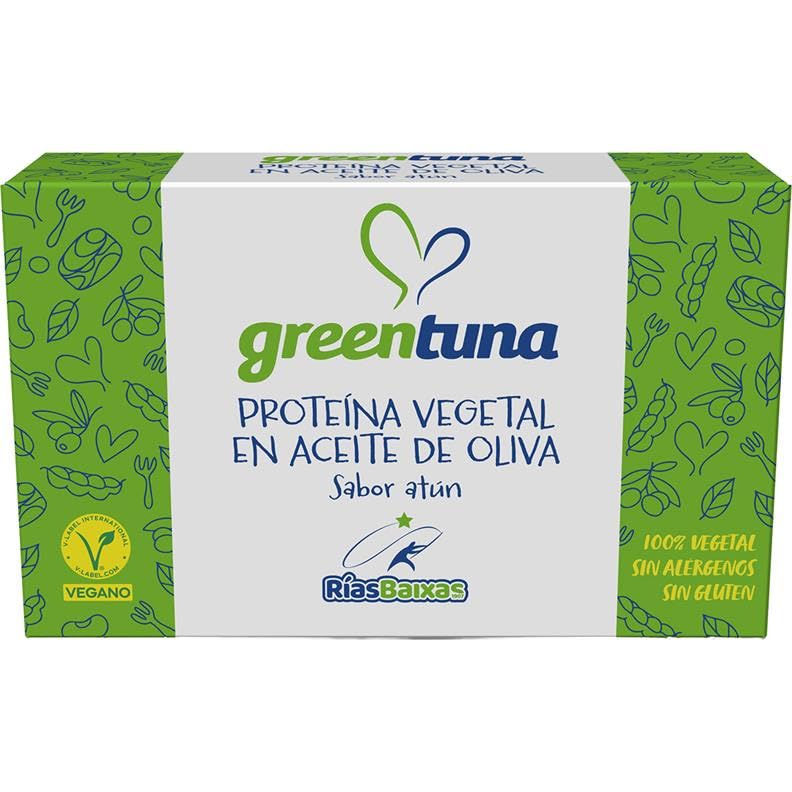 Greentuna Proteína Vegetal Sabor Atún Vegano 120g | En Aceite de Oliva Rías Baixas | Alternativa 100% Vegetal al Atún | Fuente de Proteína | Sin Gluten (1 X 120 g)