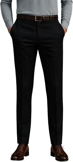 Louis Philippe Men's Comfy Tapered fit Knitted & 4 Way Stretch Casual Trouser