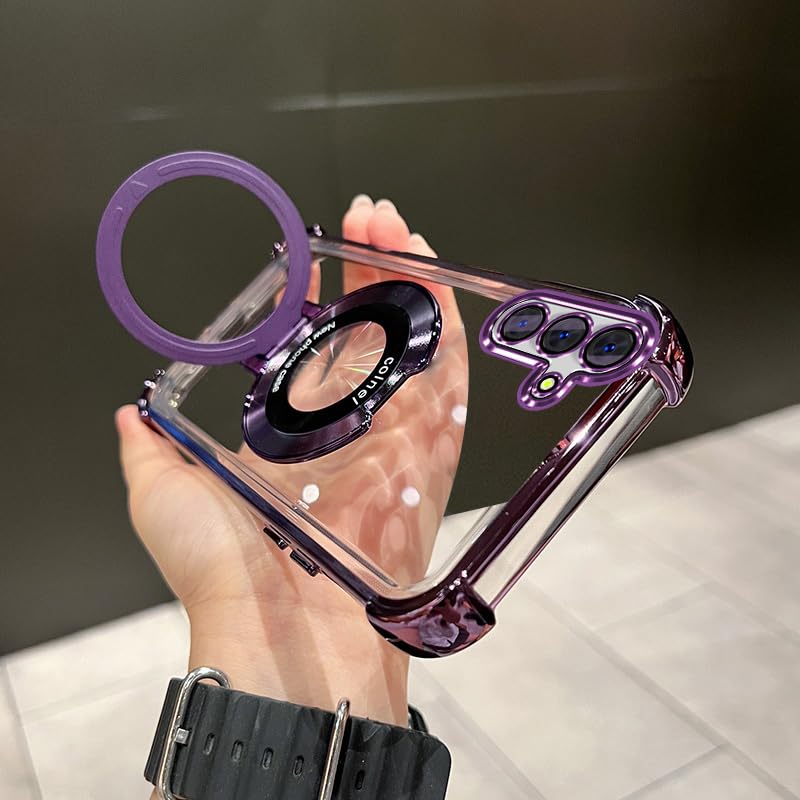 Buliangren Case Compatible with Samsung Galaxy a16 5G Phone case softcse Protective with Ring Stand Clear Phone Cover for Samsung a16 5g case with Tempered Glass Screen Protector [2 Pcs]