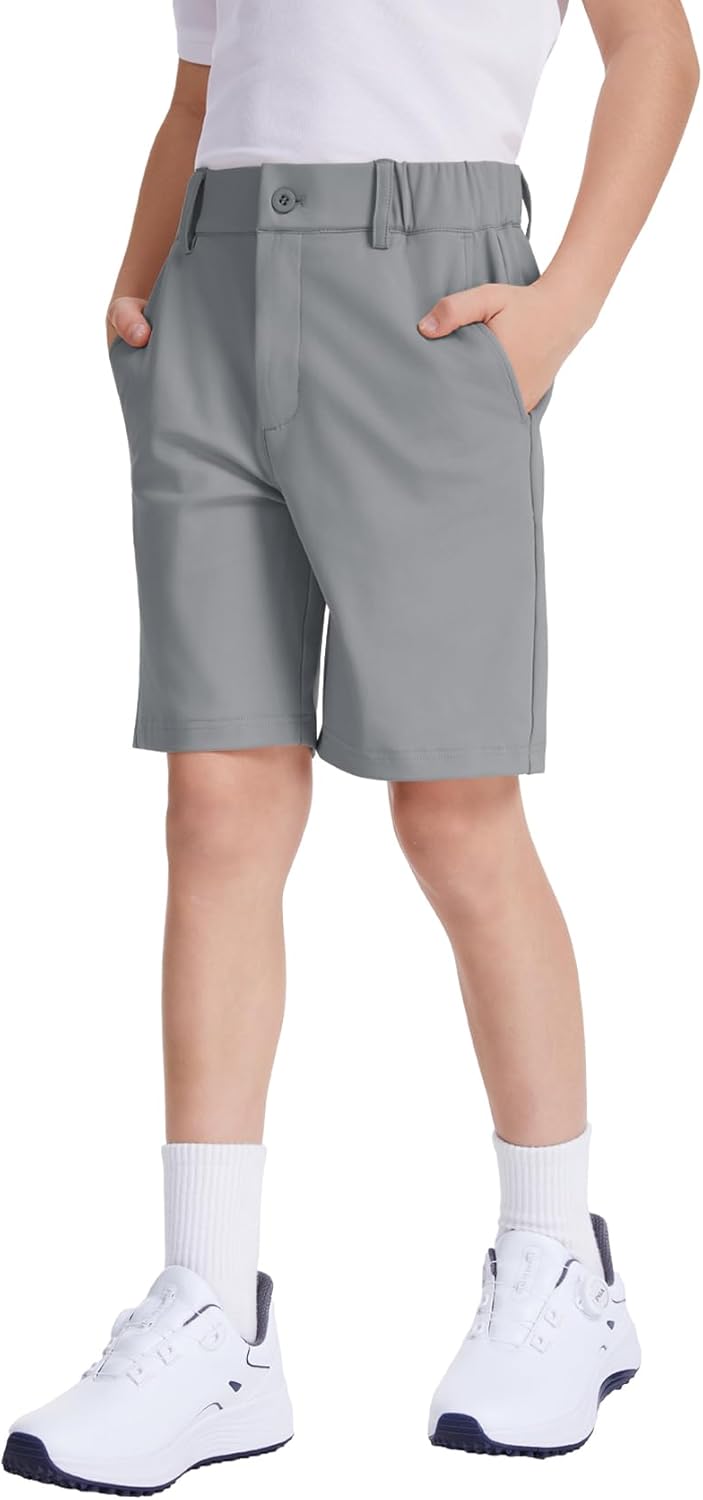 Dreammonkey Youth Boys Golf and Kids Dress School Uniform Shorts, Active Flat Front Stretch Chino Quick Dry 2T-16Y - Image 2