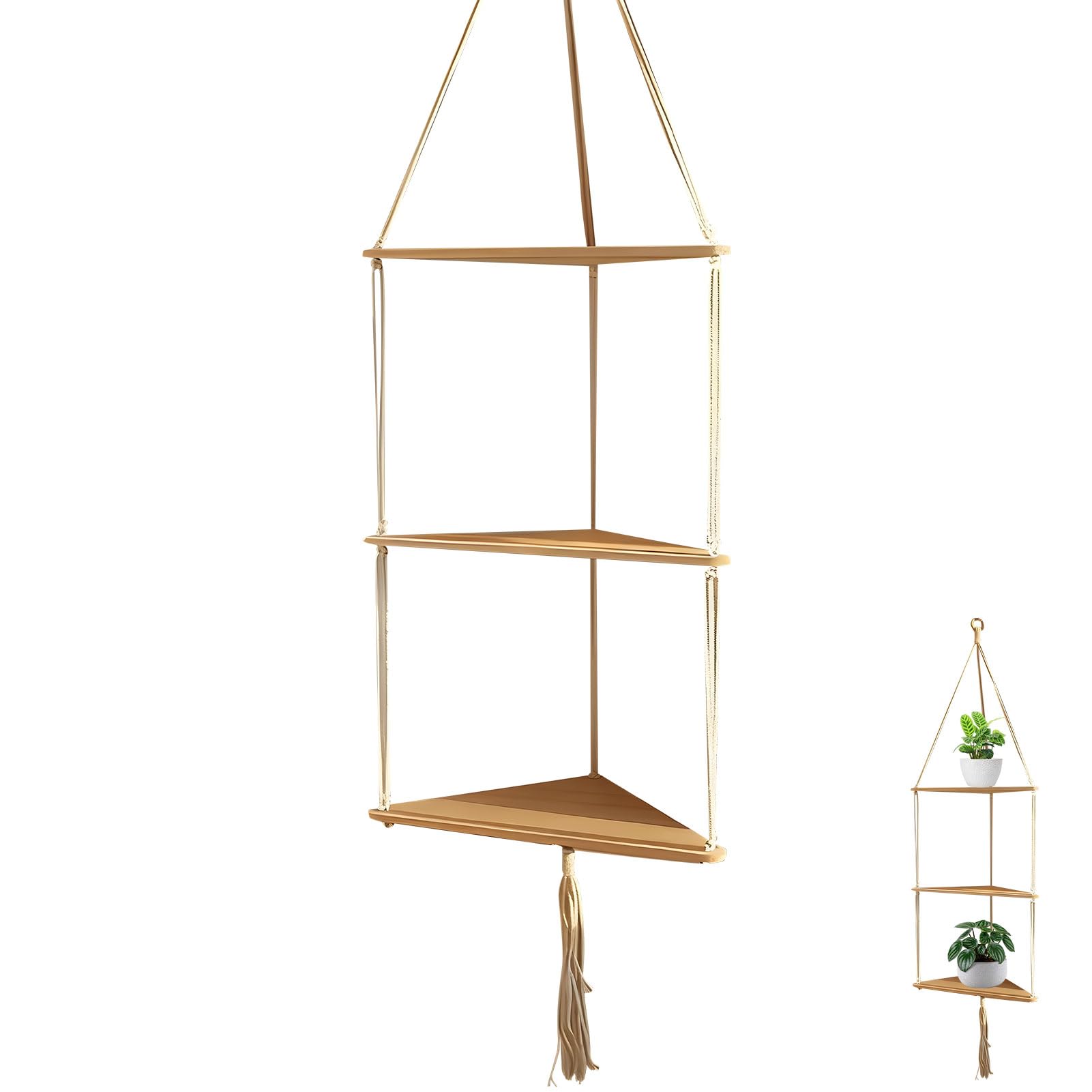 Étagère murale en bois géométrique bohème Modèle D