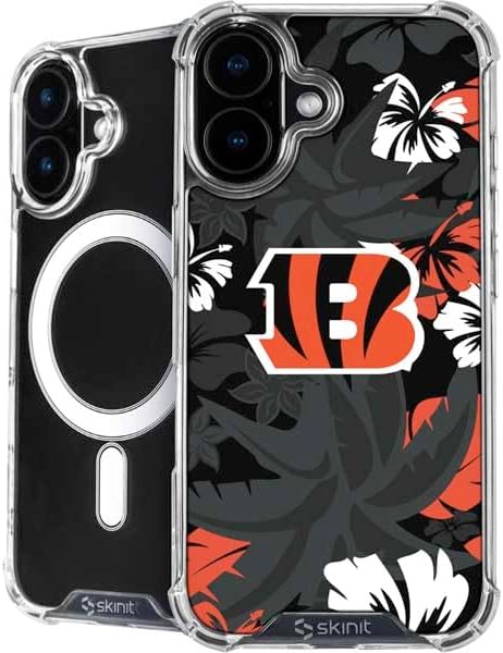 Skinit Phone Case Compatible with MagSafe iPhone 16 - Officially Licensed NFL Cincinnati Bengals - Alternate Distressed Design