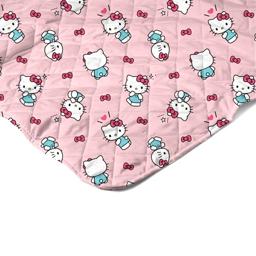 Image of Northwest Hello Kitty Sweet As Can Be Quilted Throw, Comfy Throw, Adults Boys Girls, Soft Lightweight for Chair or Couch, 60 x 80 Inches