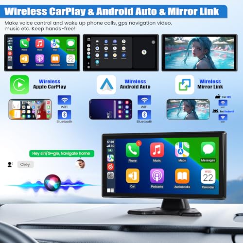 Image of 1080P 4K RV Backup Camera System Portable Wireless Apple Carplay /Android Auto Mirror Link Smart Player 10.36 inch Touchscreen Reverse Monitor DVR Loop Recording 4 Split Screen Bluetooth USB TF