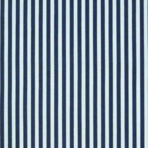 Navy Blue & White 3mm Stripe Polycotton Fabric (Per Metre)