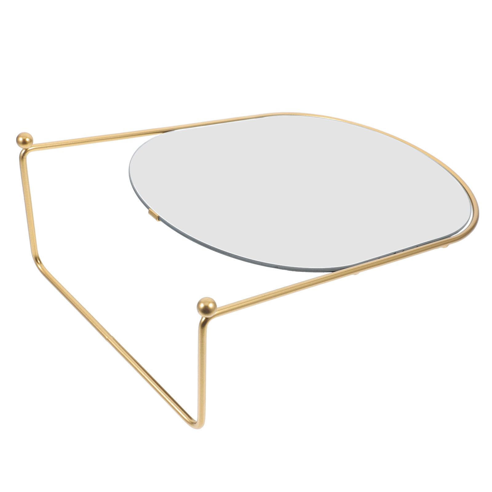 Miroir de coiffeuse ovale en métal pour salon moderne