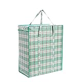 Bolsa tejida portátil para mudanzas, equipaje, bolsa de almacenamiento de edredón para el hogar, bolsa de embalaje a cuadros gruesos, bolsa de embalaje para viajes, mudanzas, tela gruesa, bolsa
