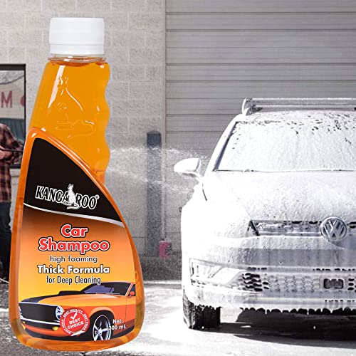 Image of Kangaroo Premium Interior Cleaner with Car Shampoo for Exterior Clean and Protection 300 ml Each (Interior or Exterior Cleaner)